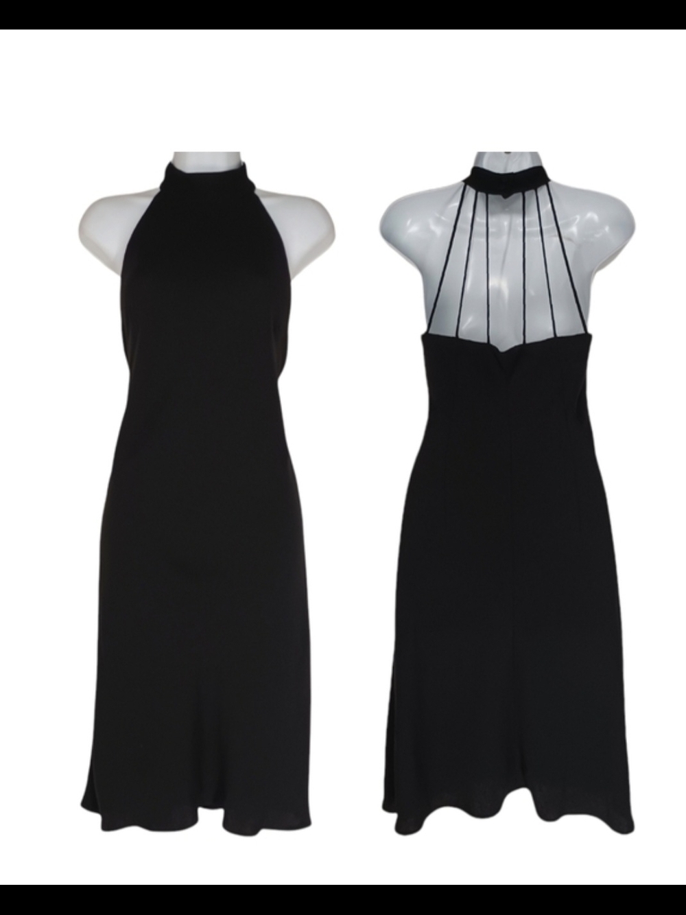Evan Picone Black Halter Midi Dress